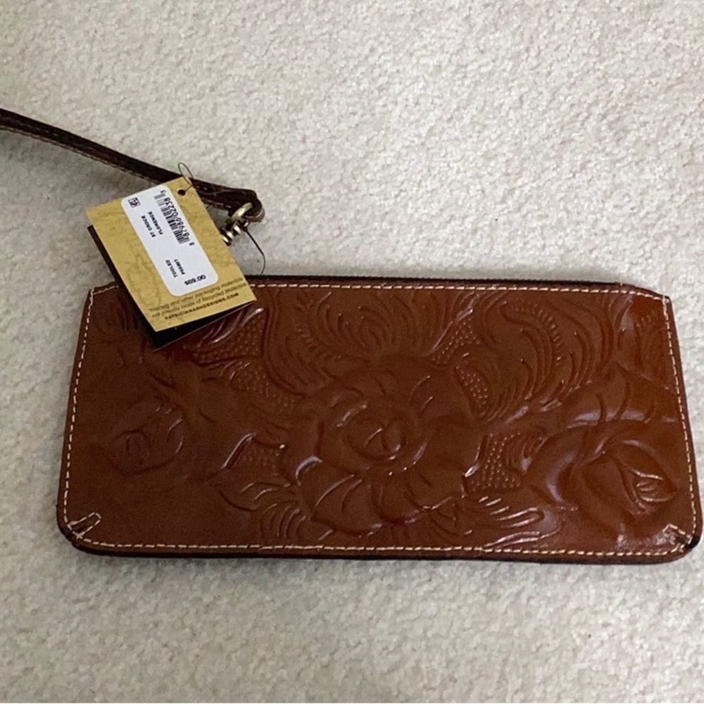 New PATRICIA NASH, tooled leather wristlet/wallet